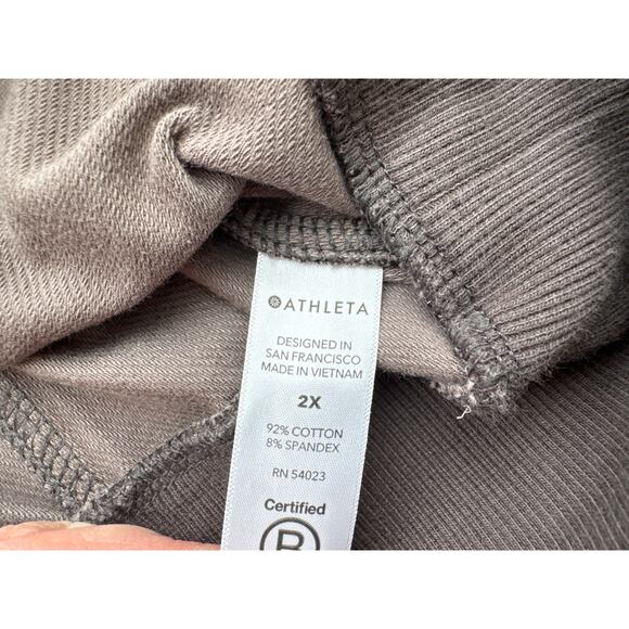 Athleta Farallon Camo Sweatshirt Crew Neck Boxy Fit Green Women Plus Size 2X - Picture 3 of 7